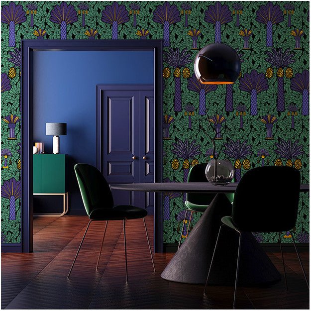 Les Dominotiers Baga Violet Behang DOM 162-3 - LAB COLOUR THE WORLD