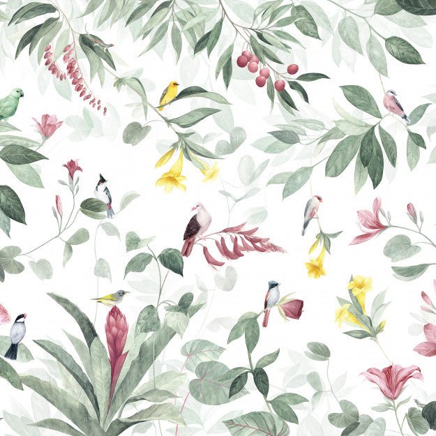 Les Dominotiers Birds Island Behang DOM 618 - LAB COLOUR THE WORLD