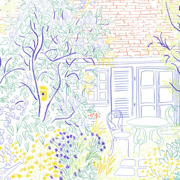 Les Dominotiers Coin De Jardin Behang DOM 3006 - LAB COLOUR THE WORLD