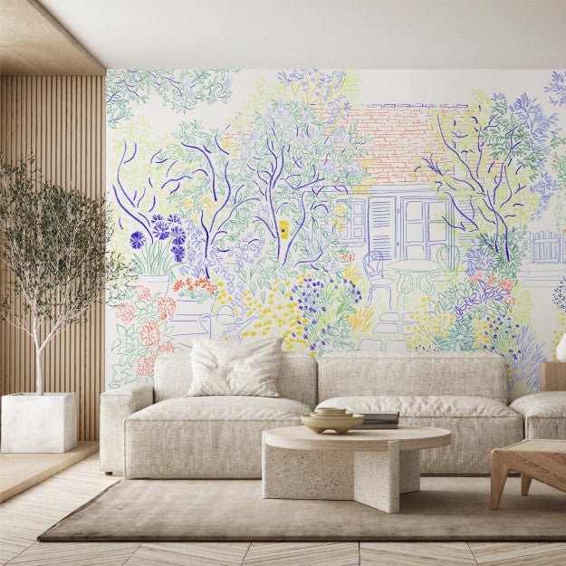 Les Dominotiers Coin De Jardin Behang DOM 3006 - LAB COLOUR THE WORLD