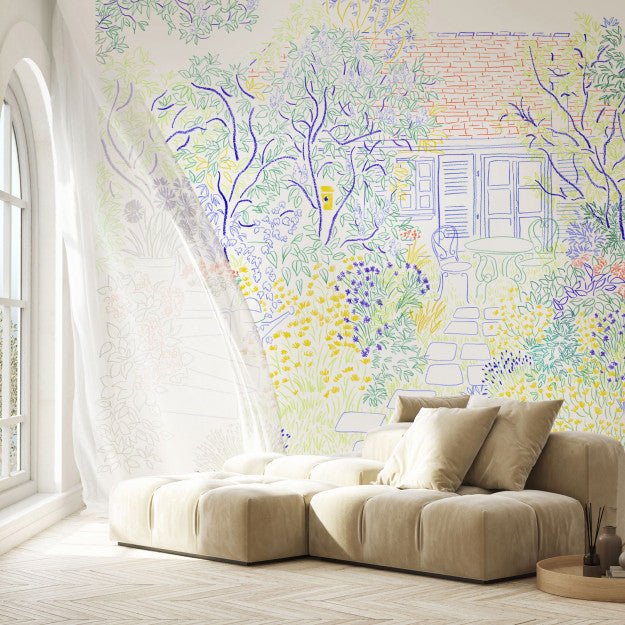 Les Dominotiers Coin De Jardin Behang DOM 3006 - LAB COLOUR THE WORLD