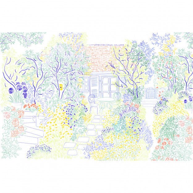 Les Dominotiers Coin De Jardin Behang DOM 3006 - LAB COLOUR THE WORLD