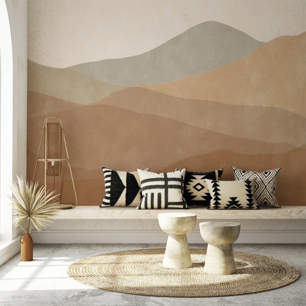 Les Dominotiers Dune Terracota / Ochre Behang DOM 716 - LAB COLOUR THE WORLD