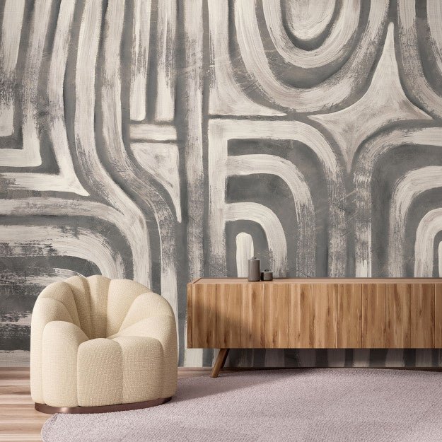 Les Dominotiers Ethnic geometry Behang DOM 901 - LAB COLOUR THE WORLD