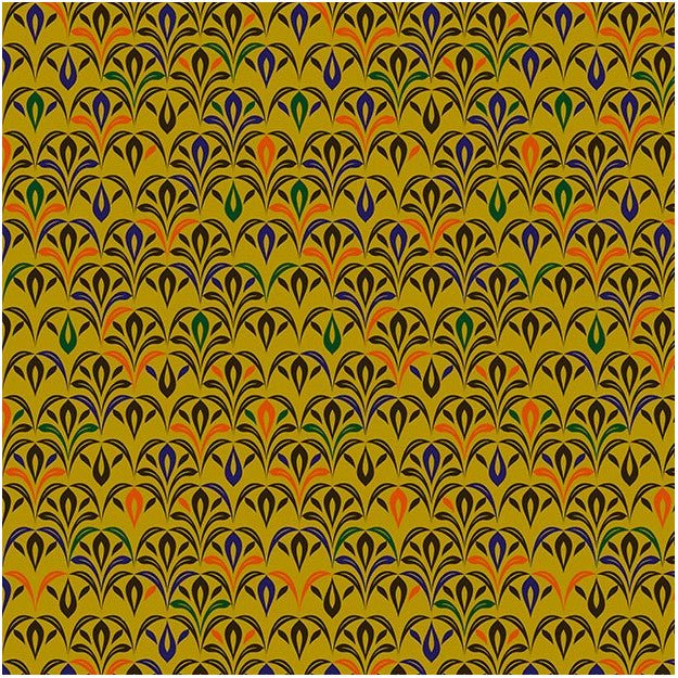 Les Dominotiers Grebo Moutarde Behang DOM 163-2 - LAB COLOUR THE WORLD