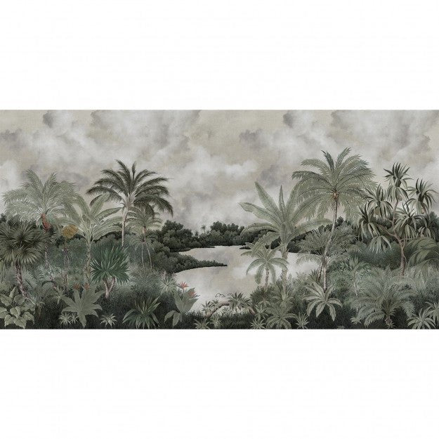 Les Dominotiers Hanalei Patina Green Behang DOM 500 - LAB COLOUR THE WORLD