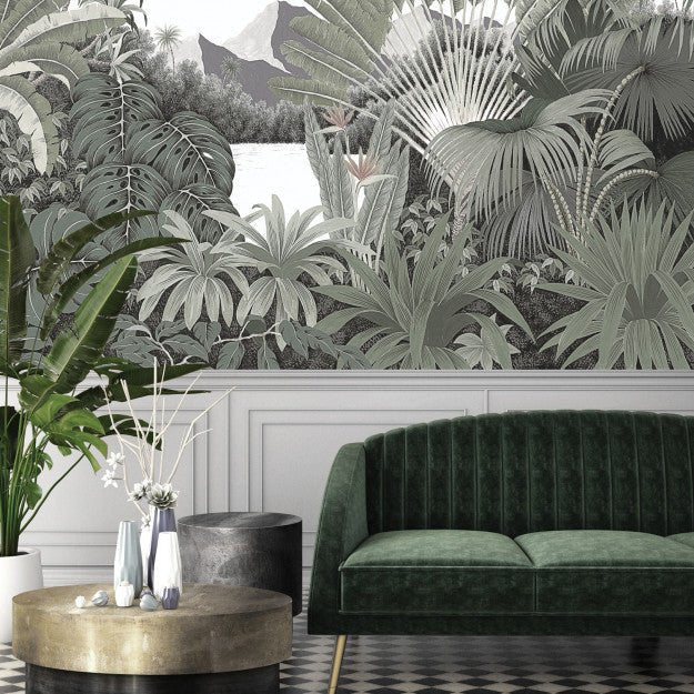 Les Dominotiers Itaya Green Behang DOM 504 - LAB COLOUR THE WORLD