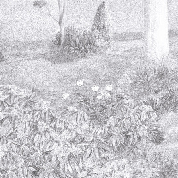 Les Dominotiers Jardin Public Noir Et Blanc Behang DOM 3003 - LAB COLOUR THE WORLD