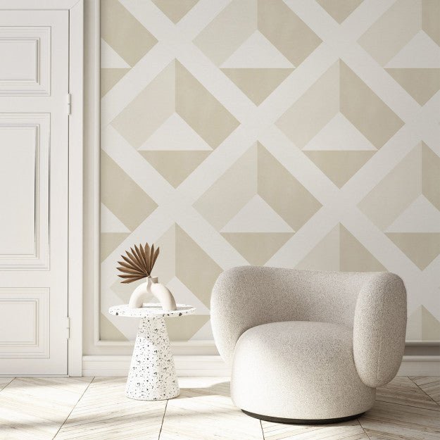 Les Dominotiers Kite Beige Beige Behang DOM 710 - LAB COLOUR THE WORLD
