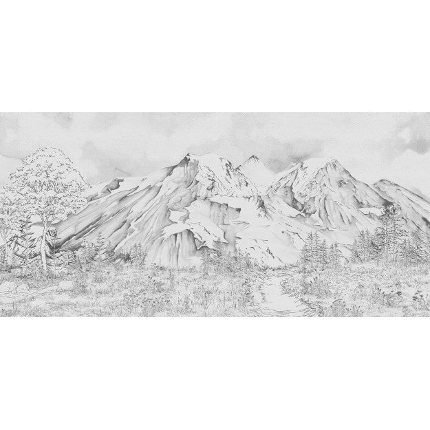 Les Dominotiers La vallée des Bleuets N&B Behang DOM 5010 - LAB COLOUR THE WORLD