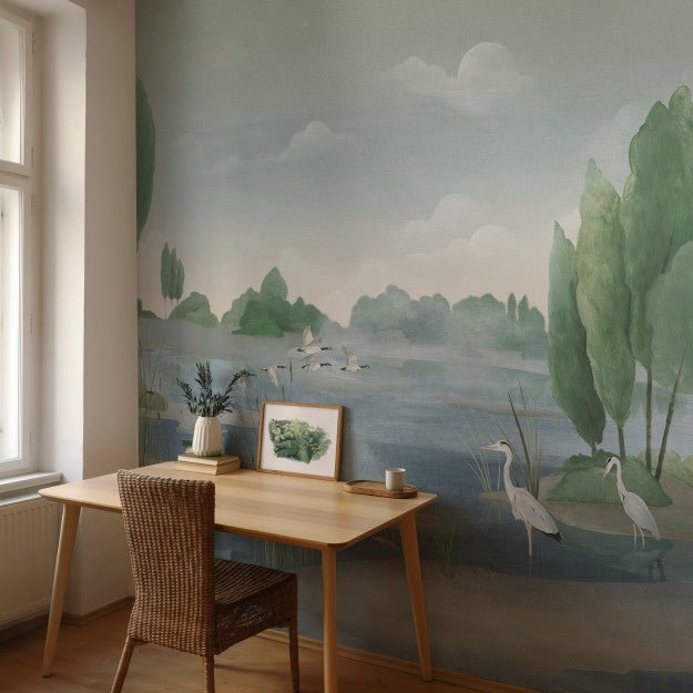 Les Dominotiers Loire Vert Behang DOM 5118 - LAB COLOUR THE WORLD