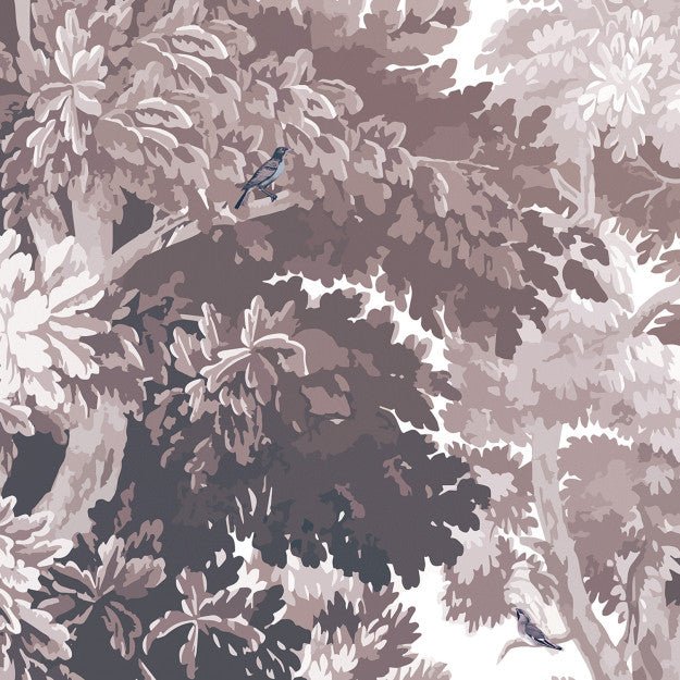 Les Dominotiers Misty forest prune Behang DOM 5110 - LAB COLOUR THE WORLD