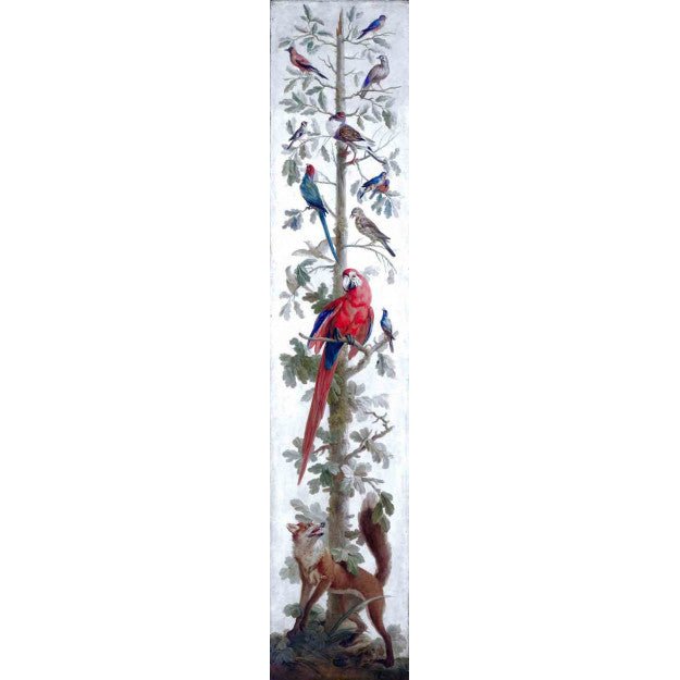 Les Dominotiers Oak Tree With Fox Behang DOM 157 - LAB COLOUR THE WORLD