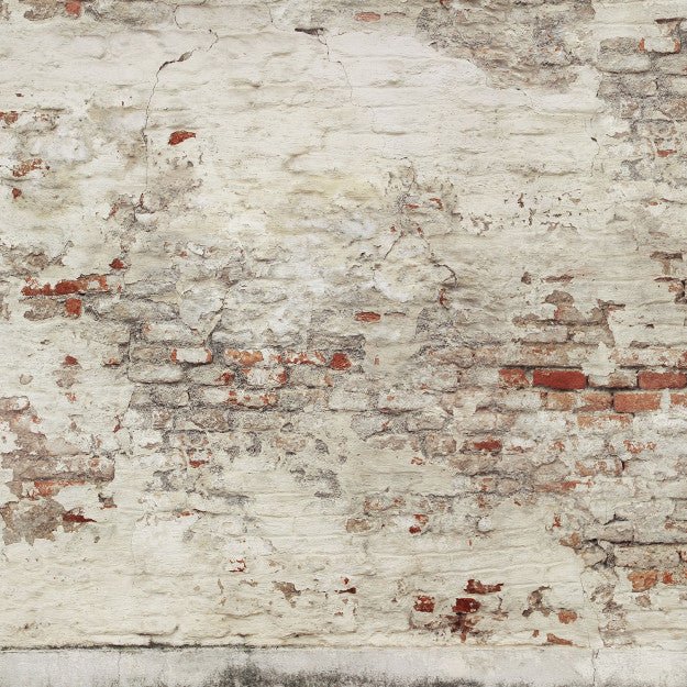 Les Dominotiers Old Brick Wall Blanc Et Rouge Behang DOM 410 - LAB COLOUR THE WORLD