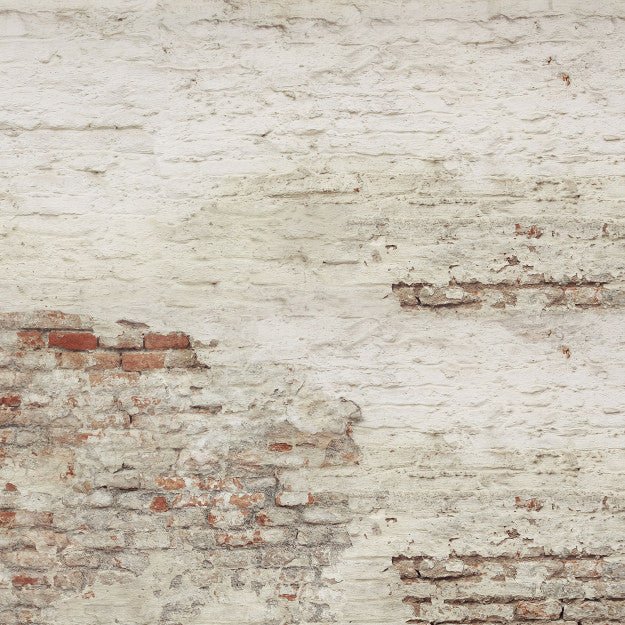 Les Dominotiers Old Brick Wall Blanc Et Rouge Behang DOM 410 - LAB COLOUR THE WORLD