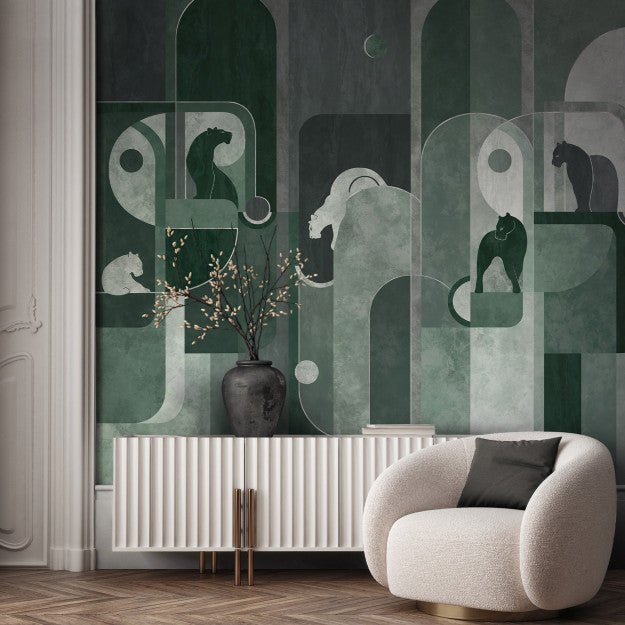 Les Dominotiers Panthera Argent Behang DOM 4002 - LAB COLOUR THE WORLD