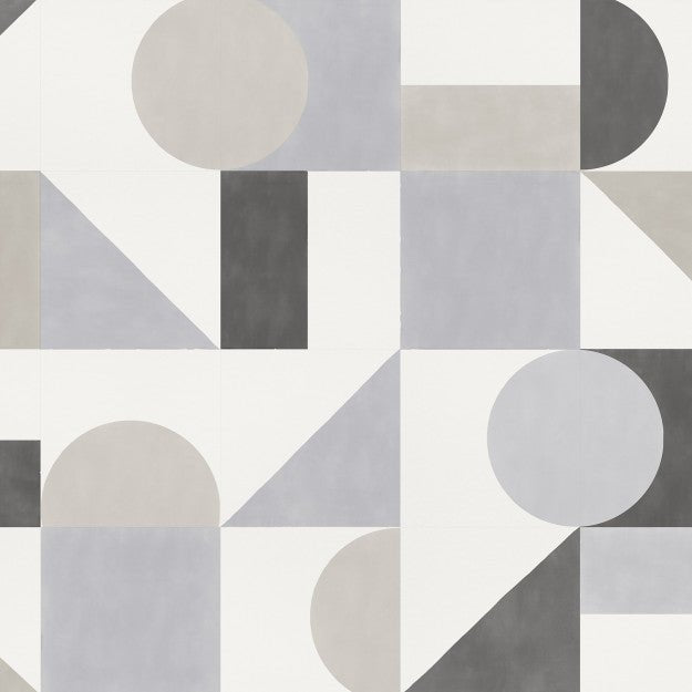 Les Dominotiers Puzzle Blue Blue, Black & Grey Behang DOM 713 - LAB COLOUR THE WORLD