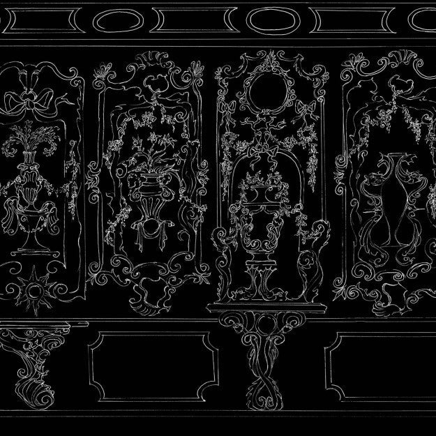 Les Dominotiers Suite Ducale Noir Behang DOM 189-3 - LAB COLOUR THE WORLD