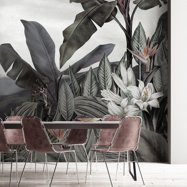 Les Dominotiers Tara Grey & Bluish Green Behang DOM 506 - LAB COLOUR THE WORLD