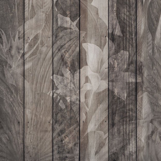 Les Dominotiers Tropical Dark Wood Wall Marron Behang DOM 423 - LAB COLOUR THE WORLD