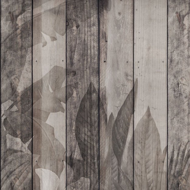Les Dominotiers Tropical Dark Wood Wall Marron Behang DOM 423 - LAB COLOUR THE WORLD