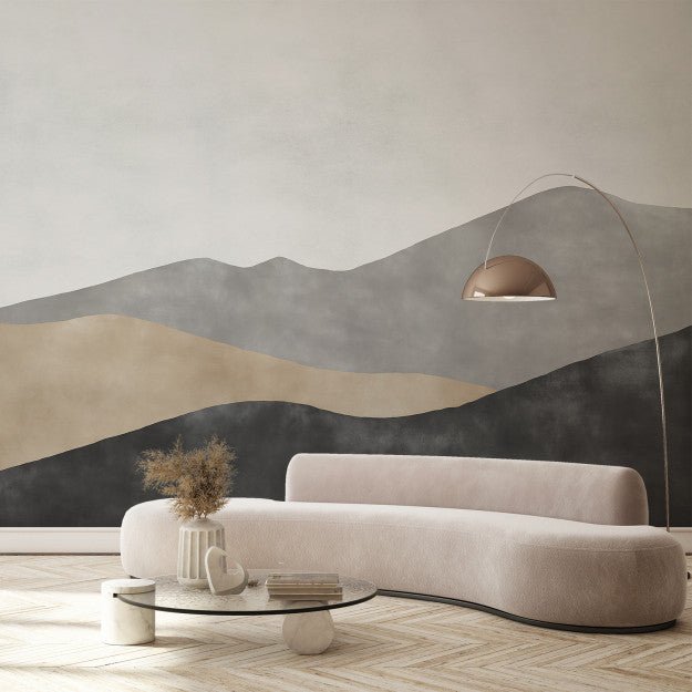 Les Dominotiers Valley Black, Grey & Beige Behang DOM 717 - LAB COLOUR THE WORLD
