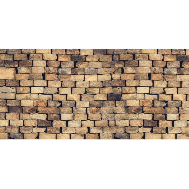 Les Dominotiers Wood Blocks Wall Marron Behang DOM 421 - LAB COLOUR THE WORLD