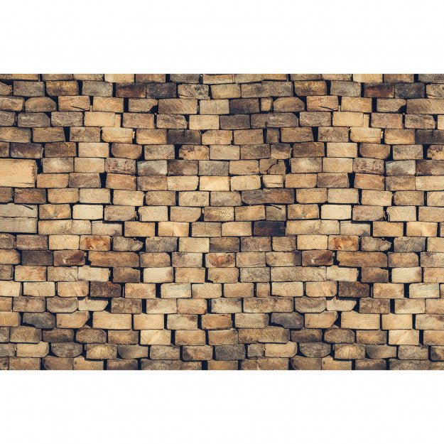 Les Dominotiers Wood Blocks Wall Marron Behang DOM 421 - LAB COLOUR THE WORLD