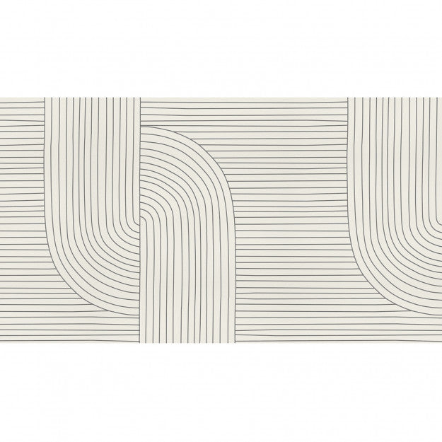 Les Dominotiers Lines Black & Beige Behang DOM 705