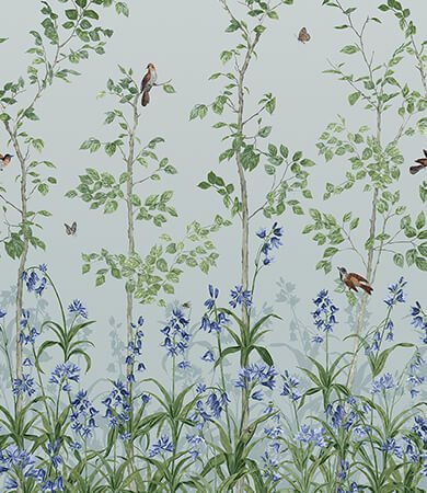 Little Greene Bird & Bluebell Behang 0263BICELES - LAB COLOUR THE WORLD