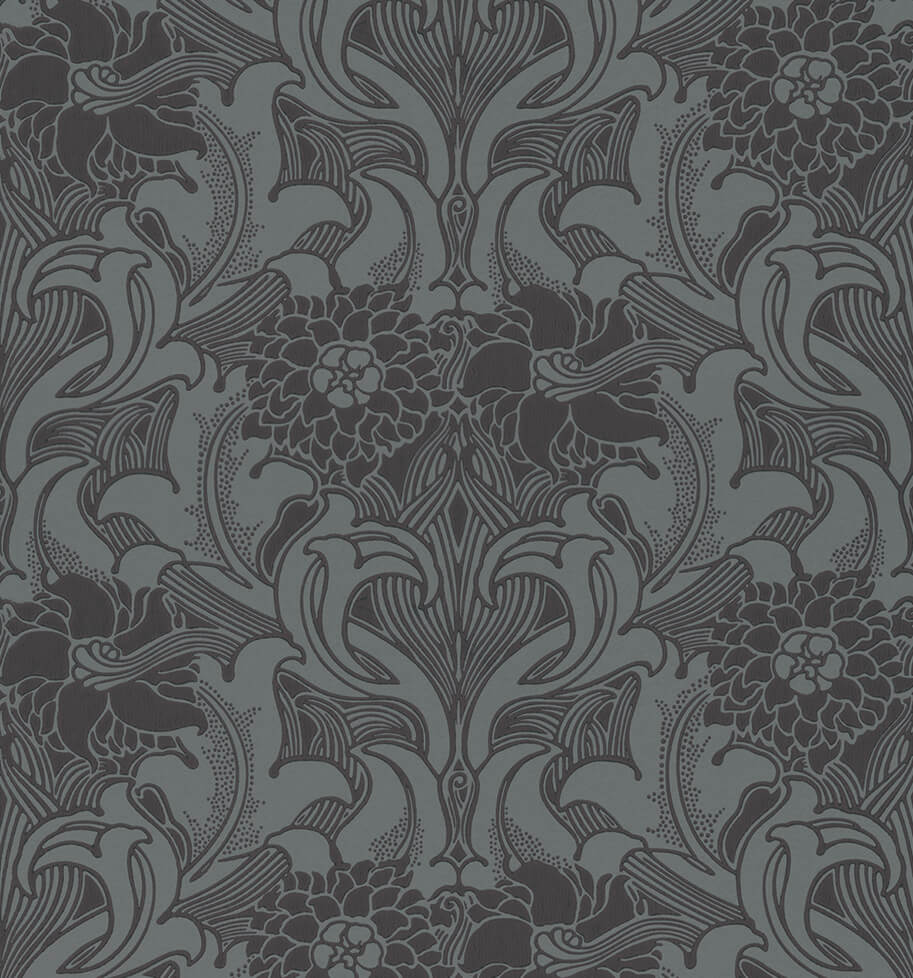 Little Greene Dahlia Scroll Behang 0263DAETRUR - LAB COLOUR THE WORLD