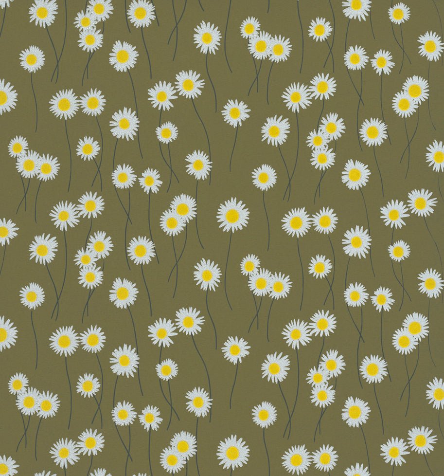 Little Greene Moon Daisies Behang 0234MDOLIVE - LAB COLOUR THE WORLD