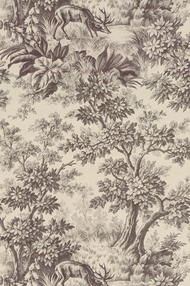 Little Greene Stag Toile Behang 0284SGCHOCO - LAB COLOUR THE WORLD