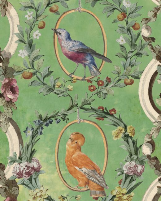 Mind The Gap Countesse’s Aviarium Mint Behang WP20426 - LAB COLOUR THE WORLD