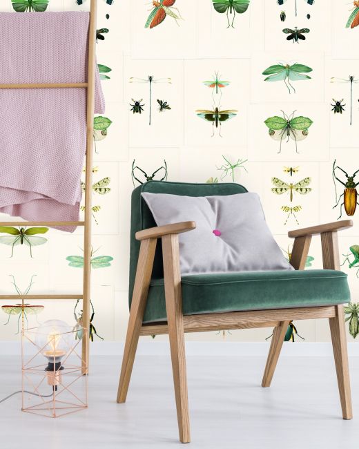 Mind The Gap Entomology Green Behang WP20234 - LAB COLOUR THE WORLD
