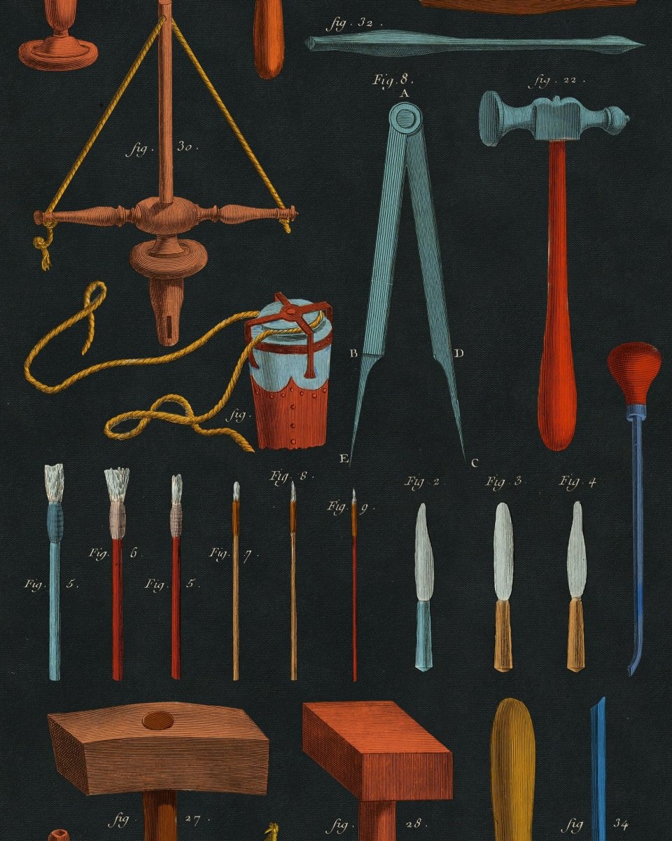 Mind The Gap Old Tools Anthracite Behang WP20598 - LAB COLOUR THE WORLD