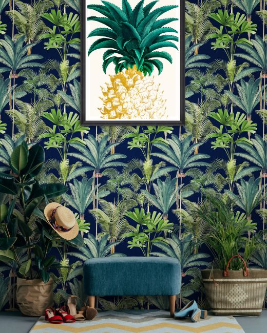 Mind The Gap Palmeras Anthracite Behang WP20362 - LAB COLOUR THE WORLD