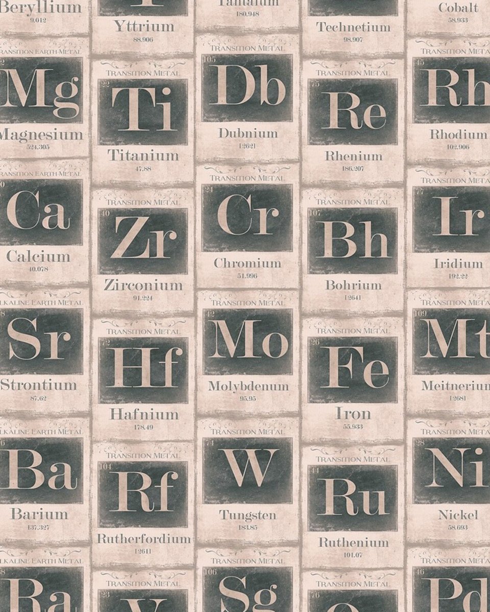 Mind The Gap Periodic Table Sand Behang WP20041 - LAB COLOUR THE WORLD