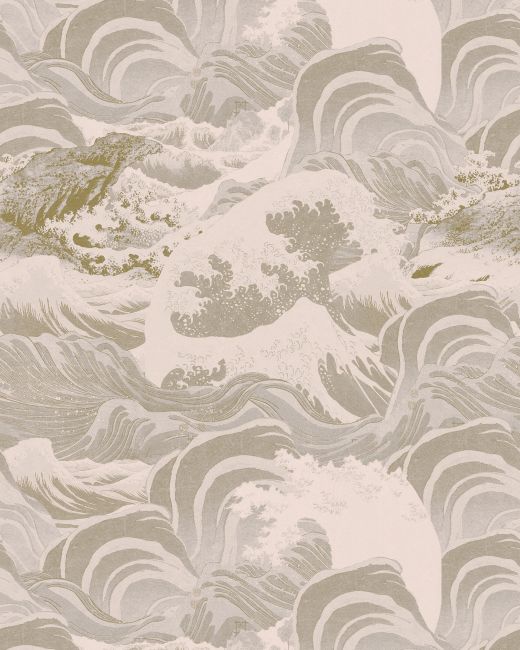 Mind The Gap Sea Waves Neutral Behang WP30061 - LAB COLOUR THE WORLD