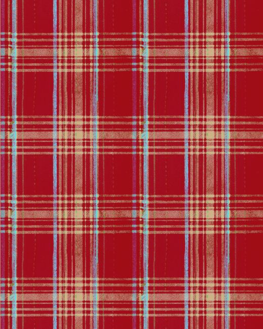 Mind The Gap Seaport Plaid Red Behang WP30066 - LAB COLOUR THE WORLD