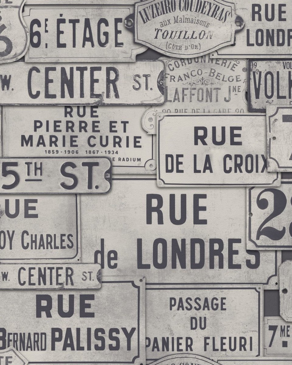 Mind The Gap Street Signs Neutral Behang WP20035 - LAB COLOUR THE WORLD