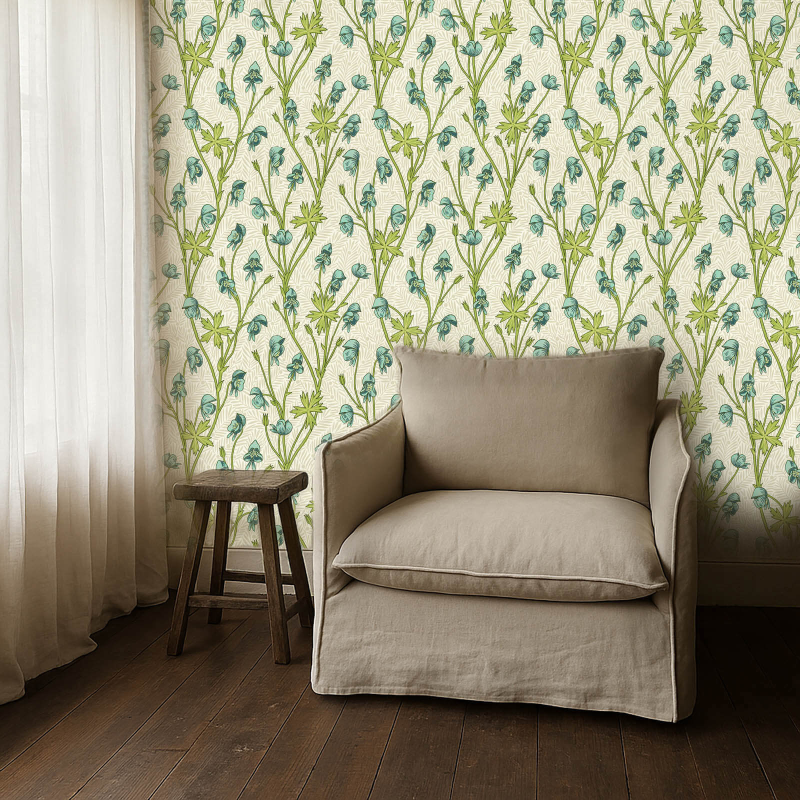 Morris & Co. Monkshood Behang 217344 - LAB COLOUR THE WORLD