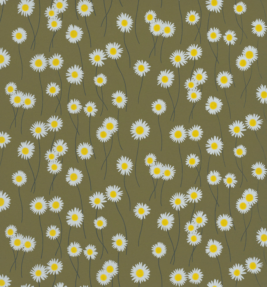 Little Greene Moon Daisies Behang 0234MDOLIVE - LAB COLOUR THE WORLD