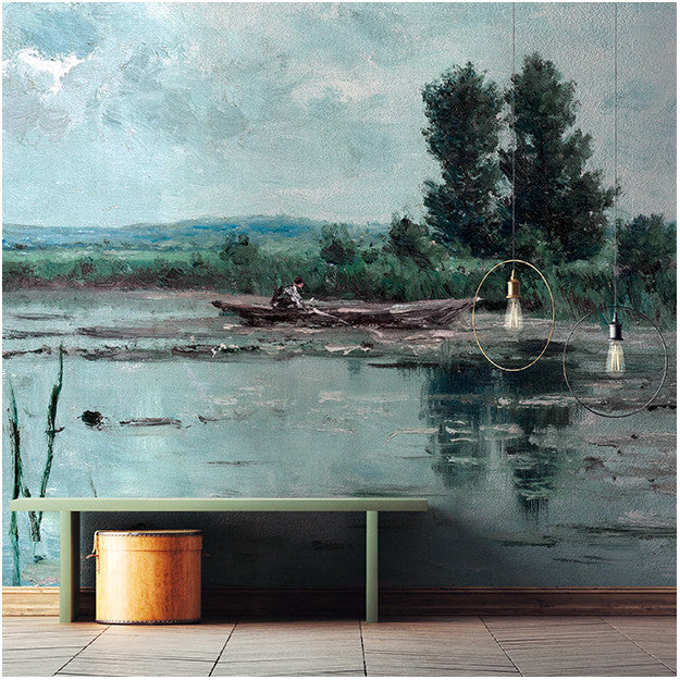 Les Dominotiers Morning Lake Behang DOM 151