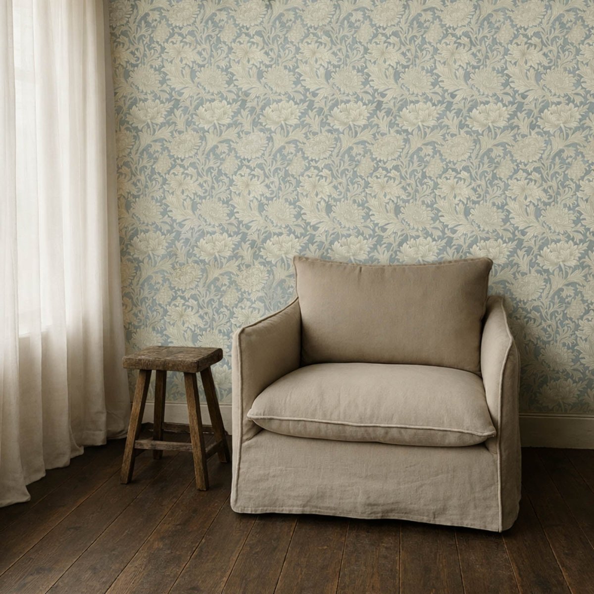 Morris & Co. Chrysanthemum Behang 210415 - LAB COLOUR THE WORLD