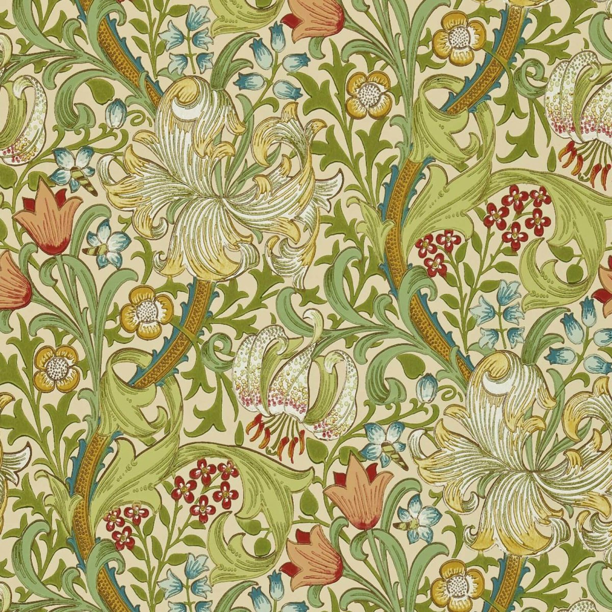 Morris & Co. Golden Lily Behang 210431 - LAB COLOUR THE WORLD