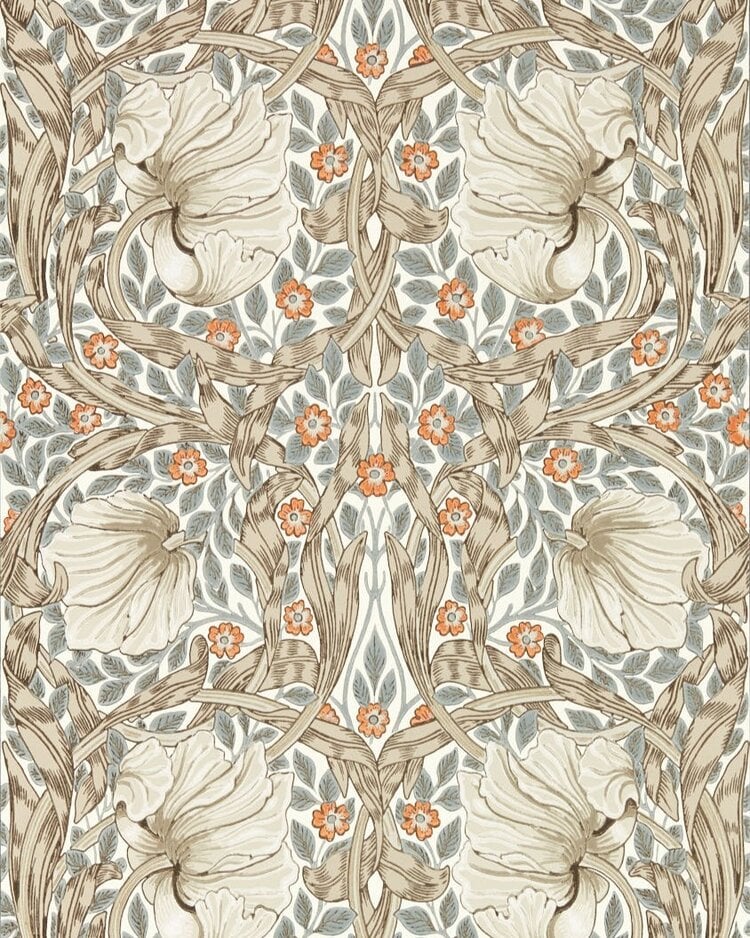 Morris & Co. Pimpernel Linen/Coral Behang 217364 - LAB COLOUR THE WORLD