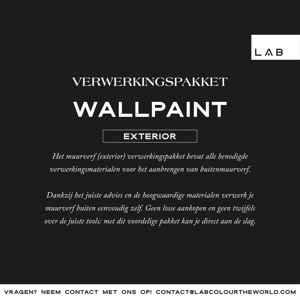 muurverf (exterior) verwerkingspakket - LAB COLOUR THE WORLD