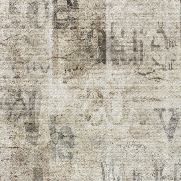 Les Dominotiers Newspaper Grunge Patina Beige Behang DOM 420