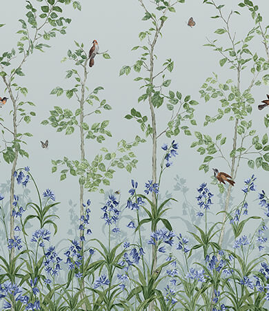 Little Greene Bird & Bluebell Behang 0263BICELES - LAB COLOUR THE WORLD